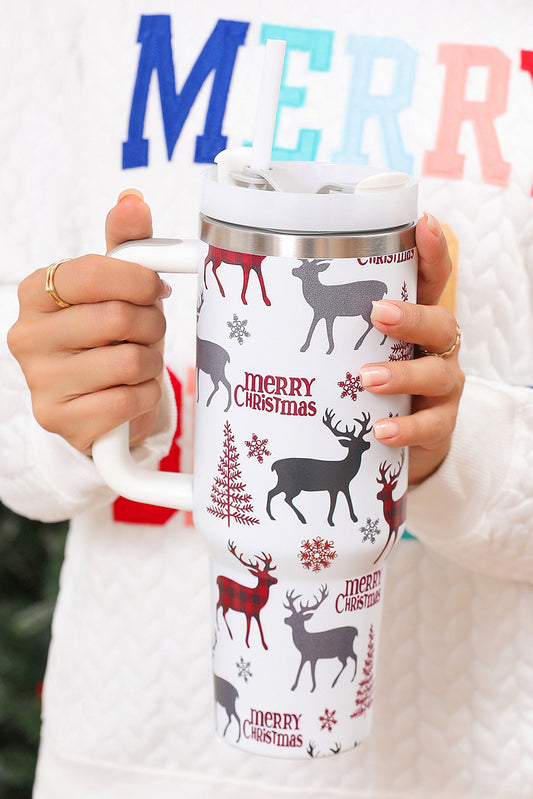 Merry Christmas reindeer forest cup