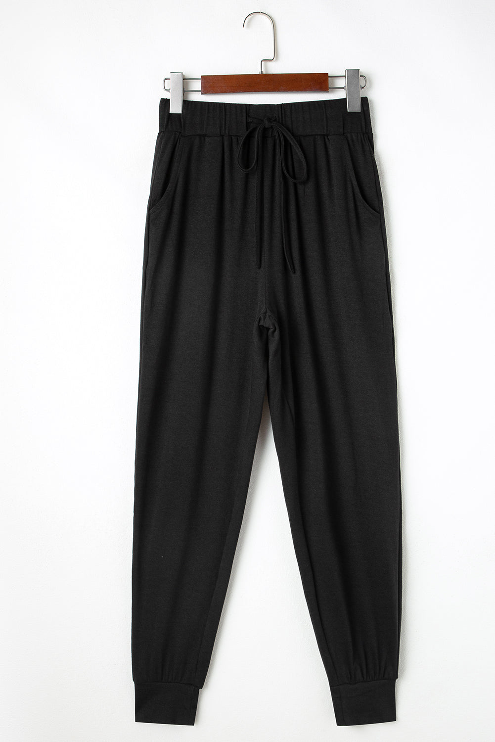 Black Split Long Cardigan and Skinny Pants Lounge set